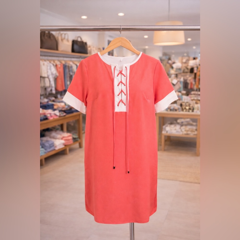 🏵FRAICHE CORAL LACE UP DRESS